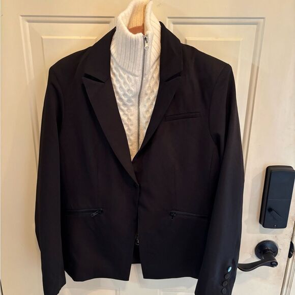 Elan Women's Long-Sleeve Peak-Lapel Blazer Sweater - Picture 4 of 7